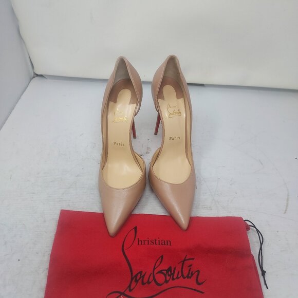 Christian Louboutin Nude Iriza Leather Half-d'Orsay Pump - Picture 6 of 15